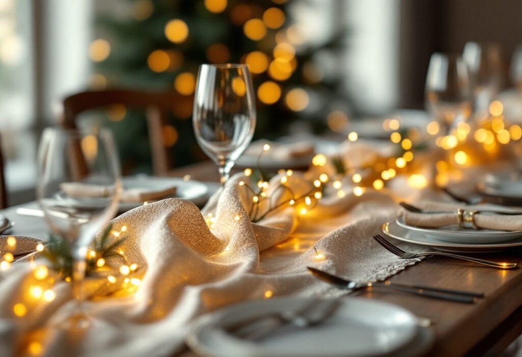 Noël enchanté : les chemins de table qui brillent