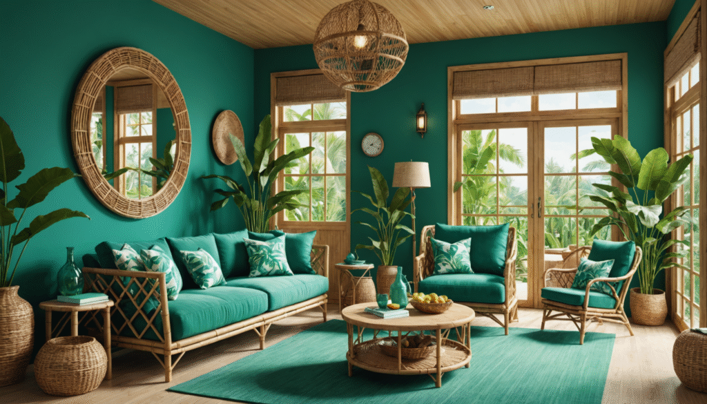 Palette tropicale et murs frais pour une déco stylée en Thaïlande