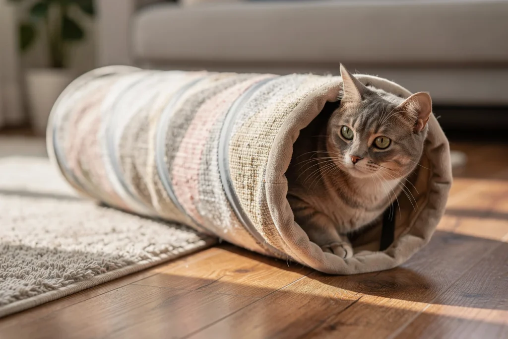 Les tunnels pour chat : un accessoire incontournable pour éveiller la curiosité féline