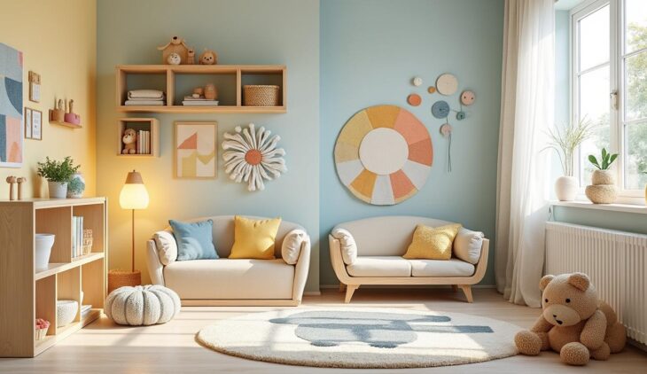 découvrez comment choisir des couleurs et des matériaux adaptés pour une décoration sécurisée et harmonieuse dans une chambre d'enfants.